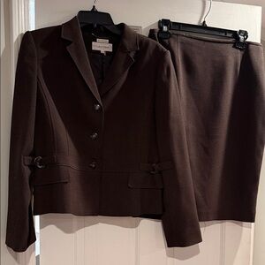 Calvin Klein Women's Dark Brown Tailored Blazer and Skirt Set